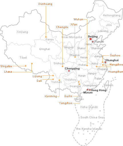 Kína térkép